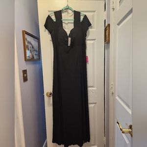 R & M Richards Black Long Formal Party Dress